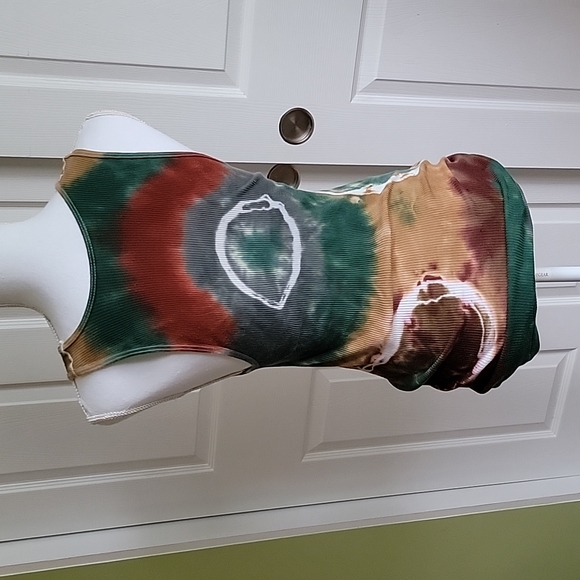 Whimsigoth Earth Tone Autumn Tie Dye Tank Top - Picture 5 of 9